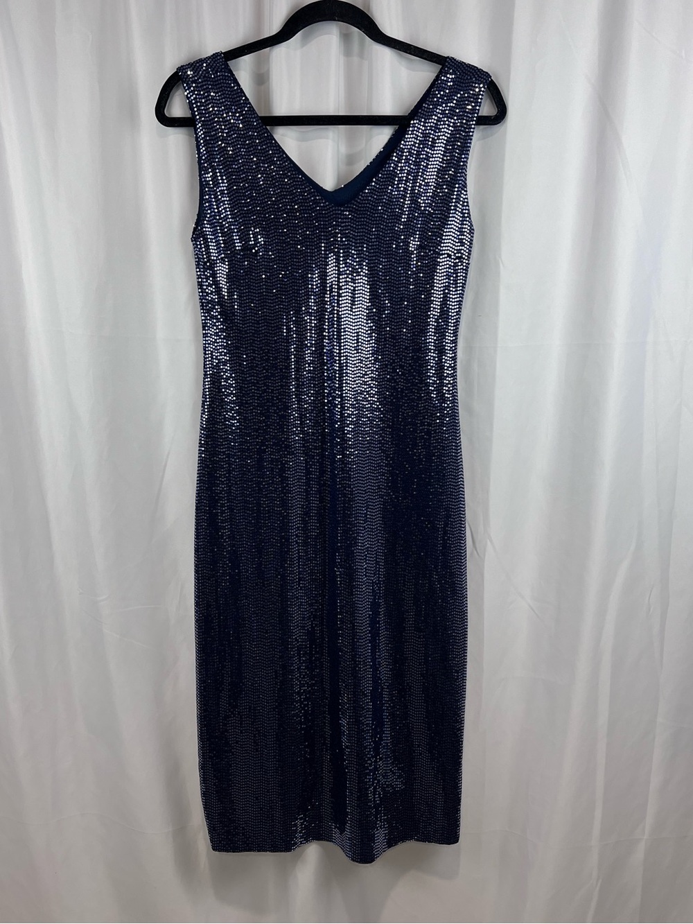 Paul Mark Navy Blue Metallic Dress NWT